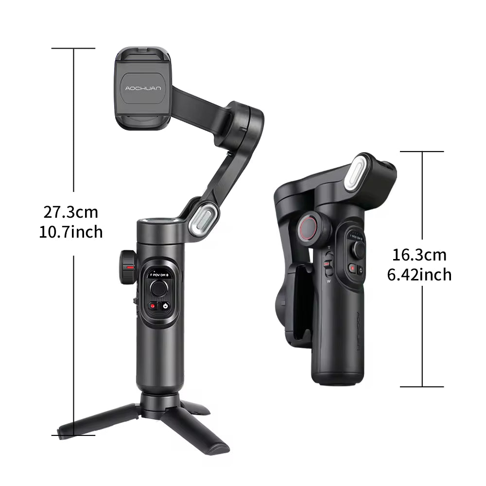 3-Axis | Handheld Gimbal Stabilizer for Smartphone with Fill Light | for Iphone Android | Face Tracking | Tiktok | Vlog Smart XE