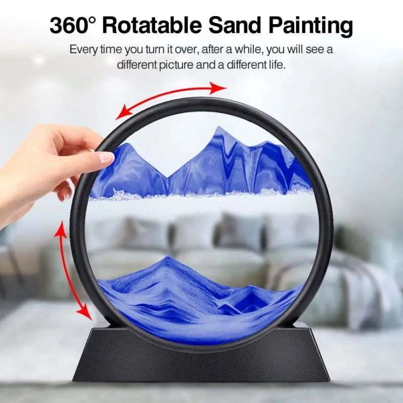 Table Lamp 3D Hourglass Deep Sea Sandscape Perfect Birthday Gift Moving Sand Art Picture round Glass Flowing Sand Lamp Decor