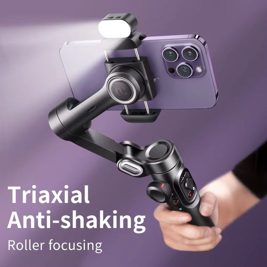 3-Axis | Handheld Gimbal Stabilizer for Smartphone with Fill Light | for Iphone Android | Face Tracking | Tiktok | Vlog Smart XE