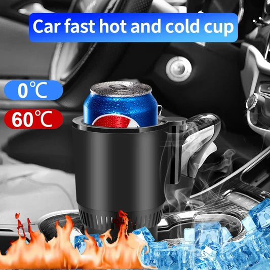 2 In1 Car Heating Cooling Cup  |12V Smart Car Cup Holder | Digital Temperature Display | Drink Cup Warmer Cooler Mini Car Refrigerator